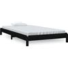 vidaXL Letto impilabile nero 80x200 cm in legno di pino massiccio