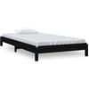 vidaXL Letto impilabile nero 75x190 cm in legno di pino massiccio