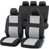 CarComfort WALSER coprisedile auto Glasgow set completo, coprisedile auto universale 4 pezzi, coprisedile auto, 2 coprisedili anteriori, 1 coprisedile posteriore nero-grigio