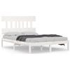 vidaXL Letto in legno massiccio bianco 140x190 cm