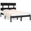 vidaXL Letto in legno massiccio nero 140x190 cm