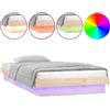 vidaXL Letto in legno massiccio con illuminazione a LED 100x200 cm