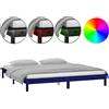 vidaXL Letto in legno massiccio con LED nero 120x190 cm