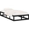vidaXL Letto in legno massiccio nero 75x190 cm