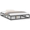 vidaXL Letto in legno massiccio grigio 150x200 cm