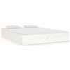 vidaXL Letto in legno massiccio bianco 135x190 cm