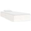 vidaXL Letto in legno massiccio senza materasso bianco 75x190 cm