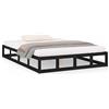 vidaXL Letto in legno massiccio nero 140x190 cm