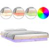 vidaXL Letto in legno massiccio con LED 135x190 cm