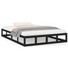 vidaXL Letto in legno massiccio nero 160x200 cm