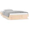 vidaXL Letto in legno massiccio con LED 90x190 cm