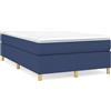 vidaXL Struttura letto Boxspring blu 120x200 cm in tessuto