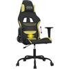 vidaXL Sedia da gaming vidaXL con funzione massaggio, tessuto nero e verde chiaro