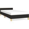 vidaXL Struttura letto con testiera senza materasso nero 90x190 cm tessuto