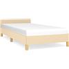 vidaXL Struttura letto con testiera senza materasso crema 90x190 cm tessuto