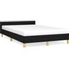vidaXL Struttura letto senza materasso nero 120x200 cm in tessuto
