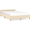 vidaXL Struttura letto senza materasso crema 120x200 cm tessuto