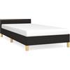 vidaXL Struttura letto con testiera senza materasso nero 90x200 cm in tessuto