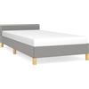 vidaXL Struttura letto senza materasso grigio chiaro 90x200 cm tessuto