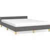 vidaXL Struttura letto senza materasso grigio scuro 140x190 cm tessuto