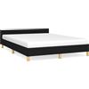 vidaXL Struttura letto senza materasso nero 140x190 cm tessuto