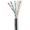 Pricenet Cavo di rete Rotolo | CAT6 | Solido | U/UTP | CCA | 305.0 m | Esterno | Tondo | PE | Nero | Confezione regalo