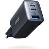 Anker 735 - Alimentatore - 65 Watt - 5 A - Anker PowerIQ 4.0 - 3 porte di uscita (USB tipo A, 2 x USB-C) - Nero