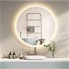 PonteSino Specchio da bagno HOKO Design rotondo da 60 cm con LED, regolazione continua della temperatura di colore da 2700 K a 6500 K (bianco caldo - bianco freddo - neutro), interruttore touch, funzione memoria, IP44