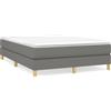 vidaXL Struttura letto senza materasso in tessuto grigio scuro 140x190 cm