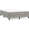 vidaXL Struttura letto senza materasso Velluto grigio chiaro 140x190 cm