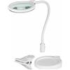 Goobay Lampada d'ingrandimento a LED con base e morsetto, 6 W, bianco