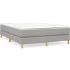 vidaXL Struttura letto senza materasso Tessuto grigio chiaro 140x190 cm