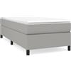 vidaXL Letto boxspring Grigio chiaro 90x190 cm Tessuto