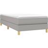 vidaXL Struttura letto senza materasso Tessuto grigio chiaro 90x200 cm