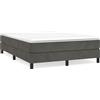 vidaXL Struttura letto grigio scuro 140x200 cm in velluto