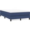 vidaXL Struttura letto Boxspring blu 120x200 cm in tessuto