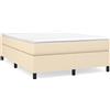 vidaXL Struttura letto crema 140x190 cm in tessuto