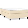vidaXL Struttura letto a molle insacchettate crema 120x200 cm tessuto