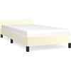 vidaXL Struttura letto con testiera senza materasso crema 90x190 cm