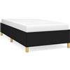 vidaXL Struttura letto senza materasso nero 90x200 cm in tessuto