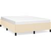 vidaXL Struttura letto senza materasso crema 140x190 cm tessuto