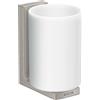 hansgrohe AXOR UNIVERSAL Rectangular godet à dents, métal, verre blanc, 42604800, 42604800