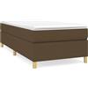 vidaXL Struttura letto Boxspring marrone scuro 100x200 cm in tessuto