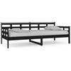 vidaXL Letto da giorno nero in pino massiccio 90x200 cm