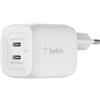 Belkin BOOST CHARGE PRO GaN - Alimentatore - Tecnologia PPS e GaN - 45 Watt - Carica rapida, PD 3.0 - 2 porte di uscita (2 x USB-C)