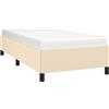 vidaXL Struttura letto senza materasso crema 90x190 cm tessuto