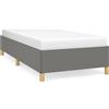 vidaXL Struttura letto senza materasso grigio scuro 100x200 cm tessuto
