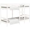 vidaXL Letto a castello bianco 80x200 cm in legno di pino massiccio