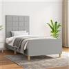 vidaXL Giroletto con testiera in tessuto grigio chiaro 90x190 cm