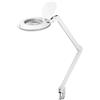 Goobay 60362 Lampada d'ingrandimento a LED a clip, 9 W, bianca, 1,5 m - 80-730 lm, dimmerabile, lente in cristallo da 127 mm, ingrandimento 1,75x, 3 diottrie